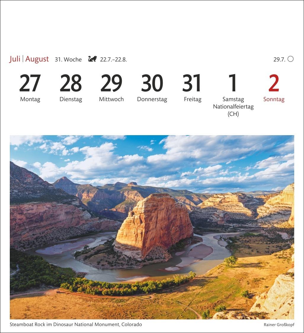 Beispielinhalt (Bild) USA Sehnsuchtskalender 2026 - Wochenkalender mit 53 Postkarten