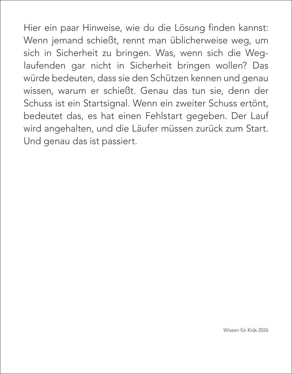 Beispielinhalt (Bild) Wissen für Kids Tagesabreißkalender 2026