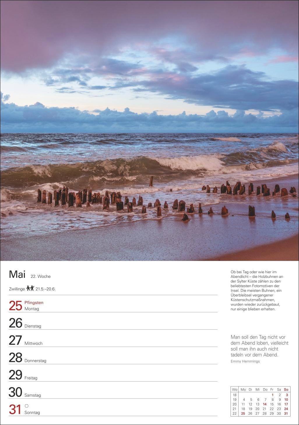 Beispielinhalt (Bild) Sylt Wochenplaner 2026 - Eine Reise in 53 Bildern