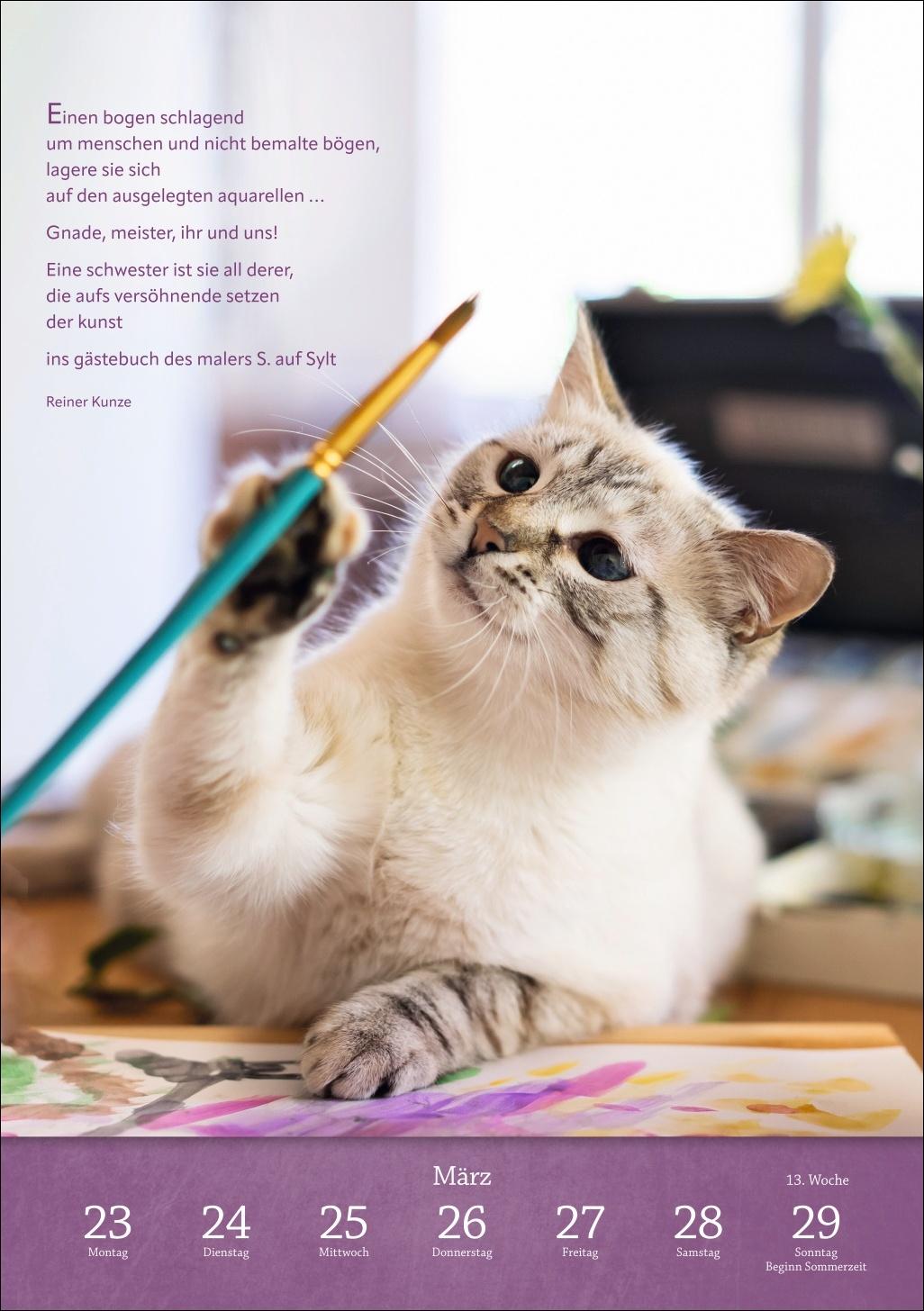 Beispielinhalt (Bild) Literaturkalender Katzen Wochen-Kulturkalender 2026