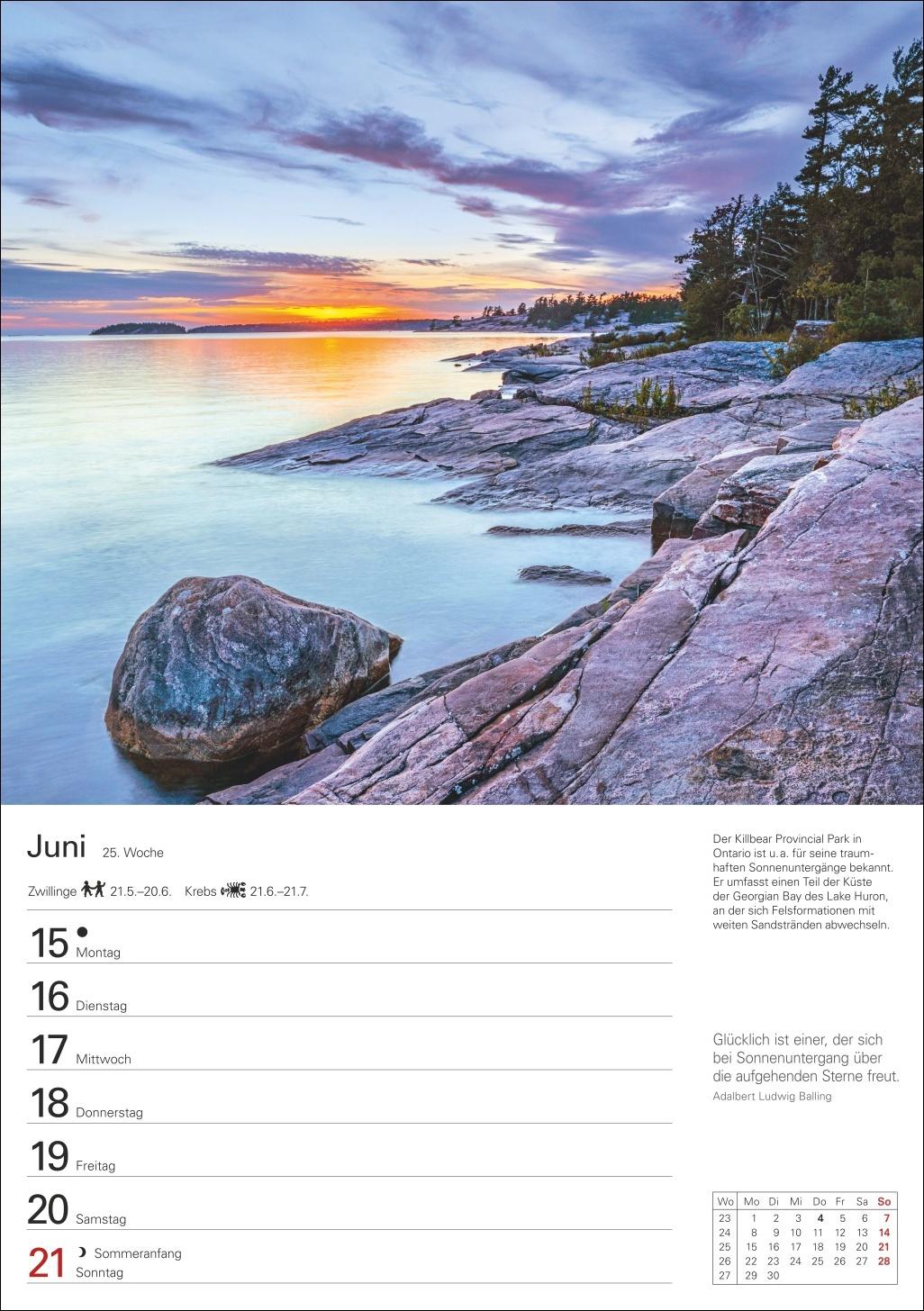 Beispielinhalt (Bild) Kanada Wochenplaner 2026 - Eine Reise in 53 Bildern