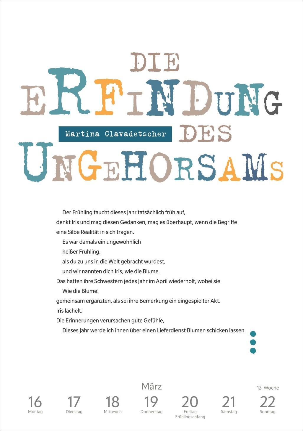 Beispielinhalt (Bild) 53 Frauen, die du gelesen haben musst Wochen-Kulturkalender 2026