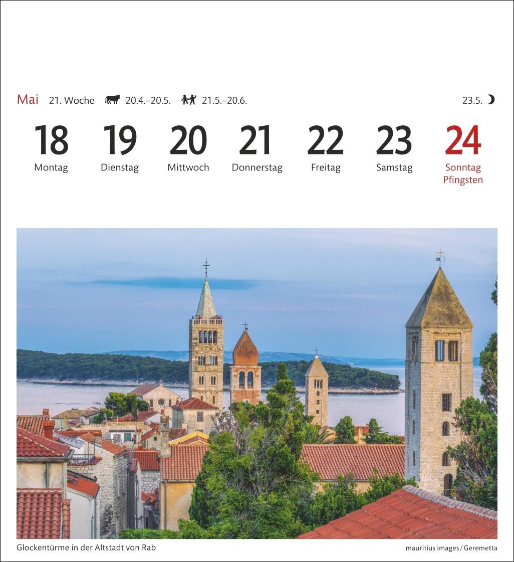 Beispielinhalt (Bild) Kroatien Sehnsuchtskalender 2026 - Wochenkalender mit 53 Postkarten