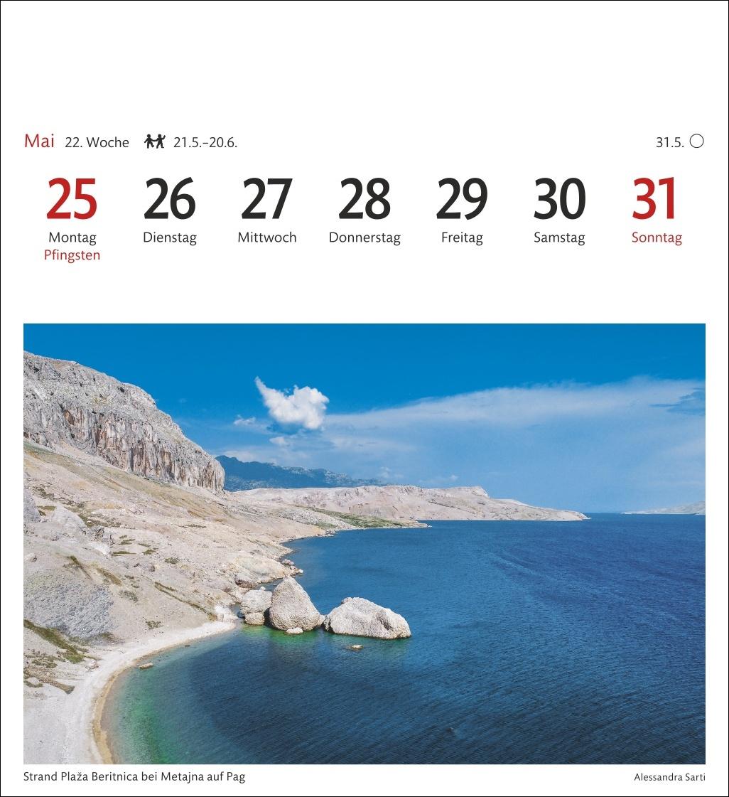 Beispielinhalt (Bild) Kroatien Sehnsuchtskalender 2026 - Wochenkalender mit 53 Postkarten