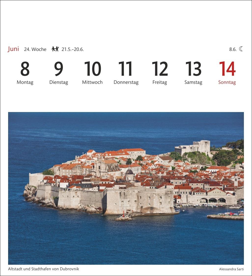 Beispielinhalt (Bild) Kroatien Sehnsuchtskalender 2026 - Wochenkalender mit 53 Postkarten