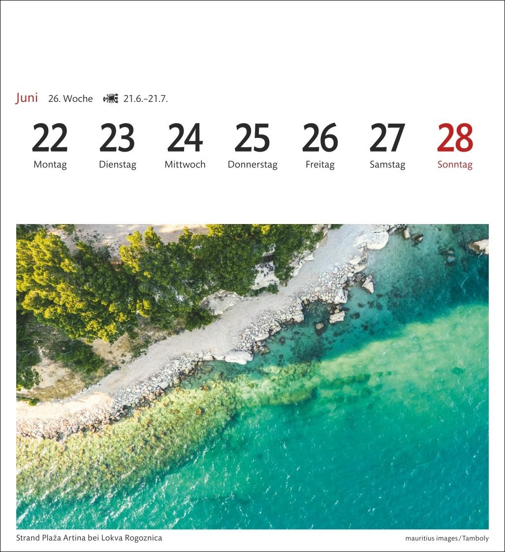 Beispielinhalt (Bild) Kroatien Sehnsuchtskalender 2026 - Wochenkalender mit 53 Postkarten