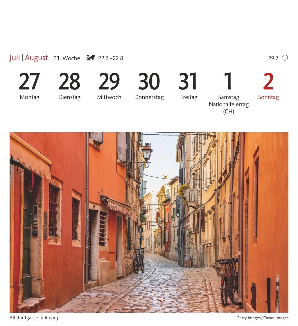 Beispielinhalt (Bild) Kroatien Sehnsuchtskalender 2026 - Wochenkalender mit 53 Postkarten
