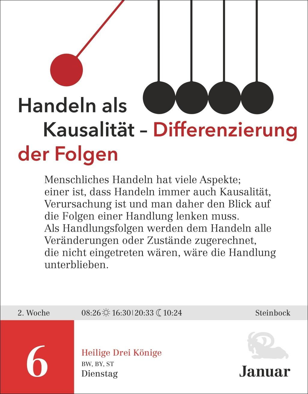 Beispielinhalt (Bild) Der Philosophie-Kalender Tagesabreißkalender 2026