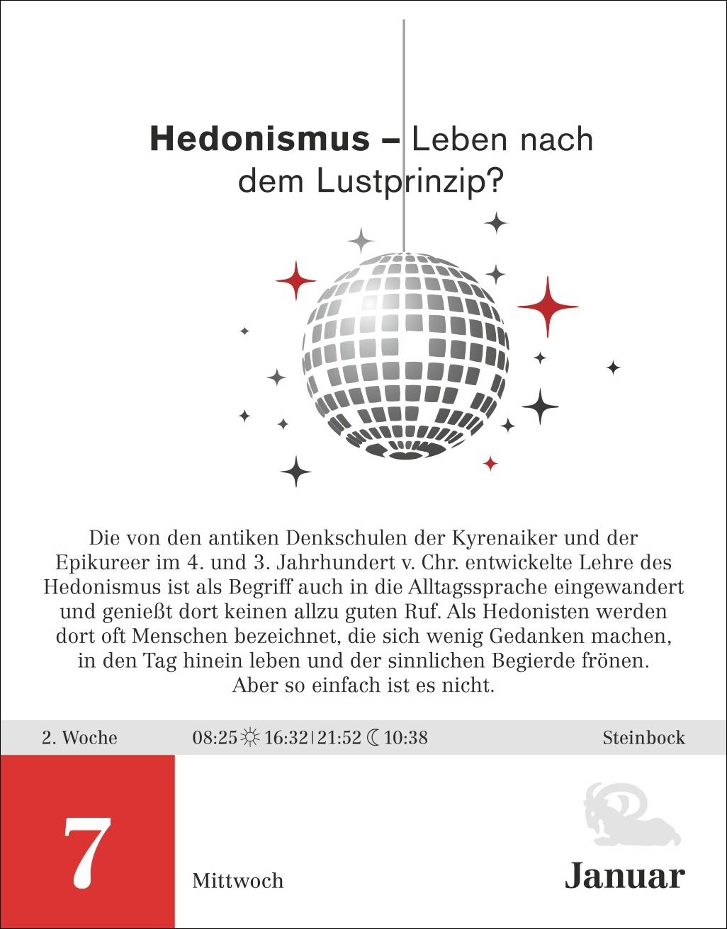 Beispielinhalt (Bild) Der Philosophie-Kalender Tagesabreißkalender 2026