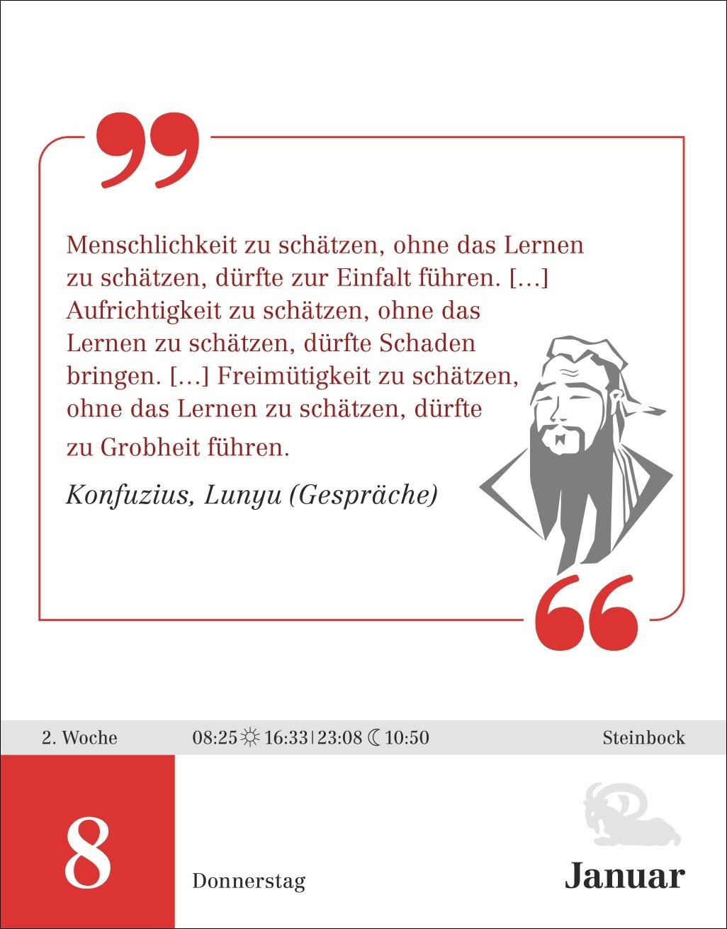 Beispielinhalt (Bild) Der Philosophie-Kalender Tagesabreißkalender 2026