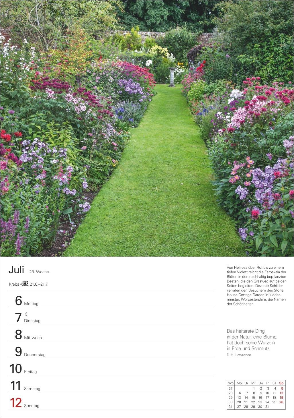 Beispielinhalt (Bild) Gartenparadiese Wochenplaner 2026 - 53 stimmungsvolle Fotografien