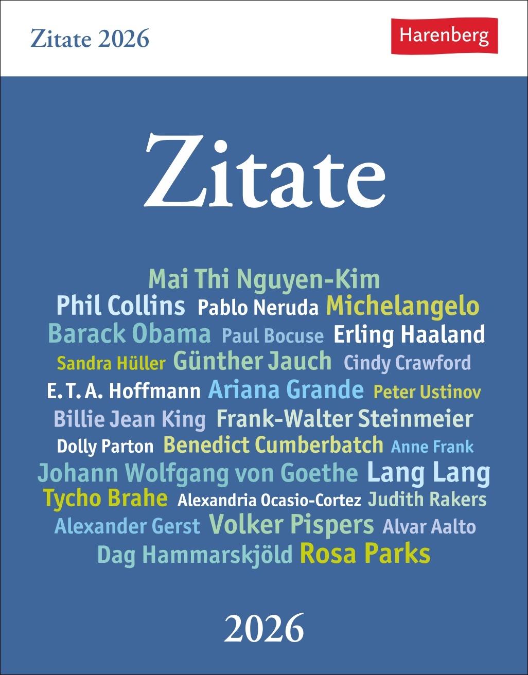 Vorderes Coverbild Zitate Tagesabreißkalender 2026