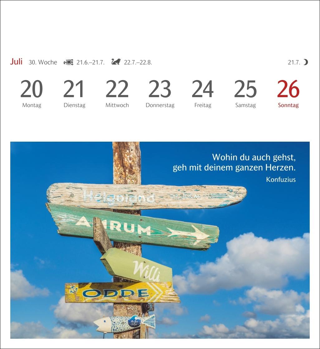 Beispielinhalt (Bild) Momente des Glücks Postkartenkalender 2026 - Wochenkalender mit Zitaten, mit 53 Postkarten