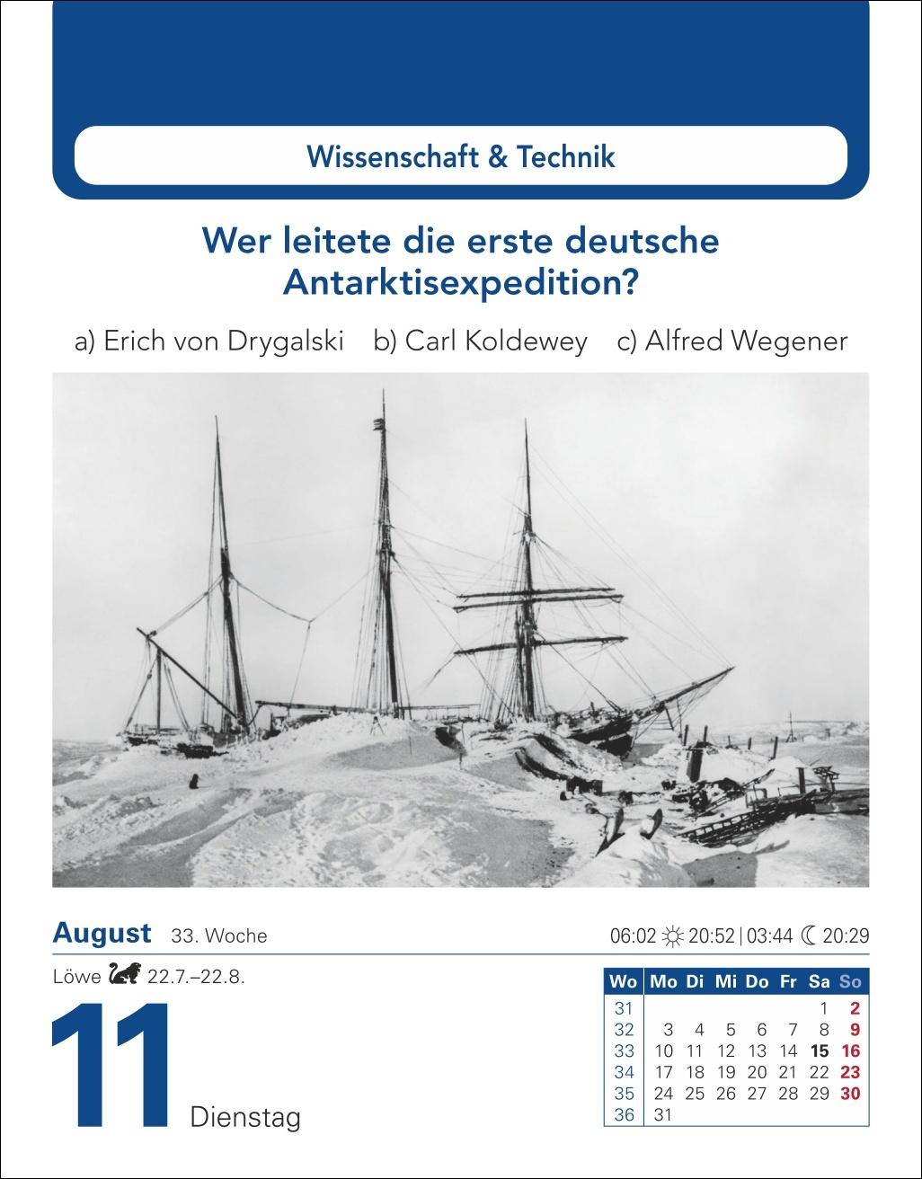 Beispielinhalt (Bild) Allgemeinbildung Tagesabreißkalender 2026 - Das tägliche Wissens-Quiz