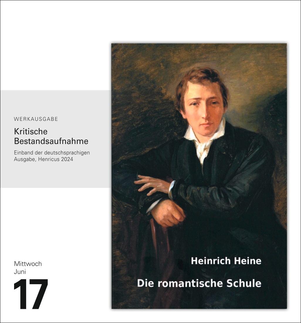 Beispielinhalt (Bild) Literatur Tagesabreißkalender 2026 - Kulturkalender - Autoren, Werke, Hörbücher