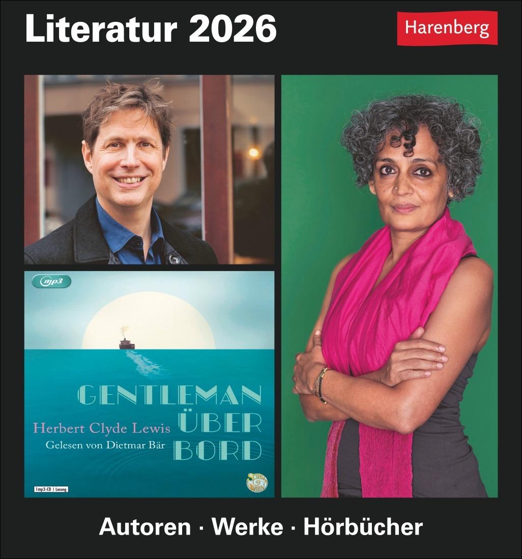 Vorderes Coverbild Literatur Tagesabreißkalender 2026 - Kulturkalender - Autoren, Werke, Hörbücher