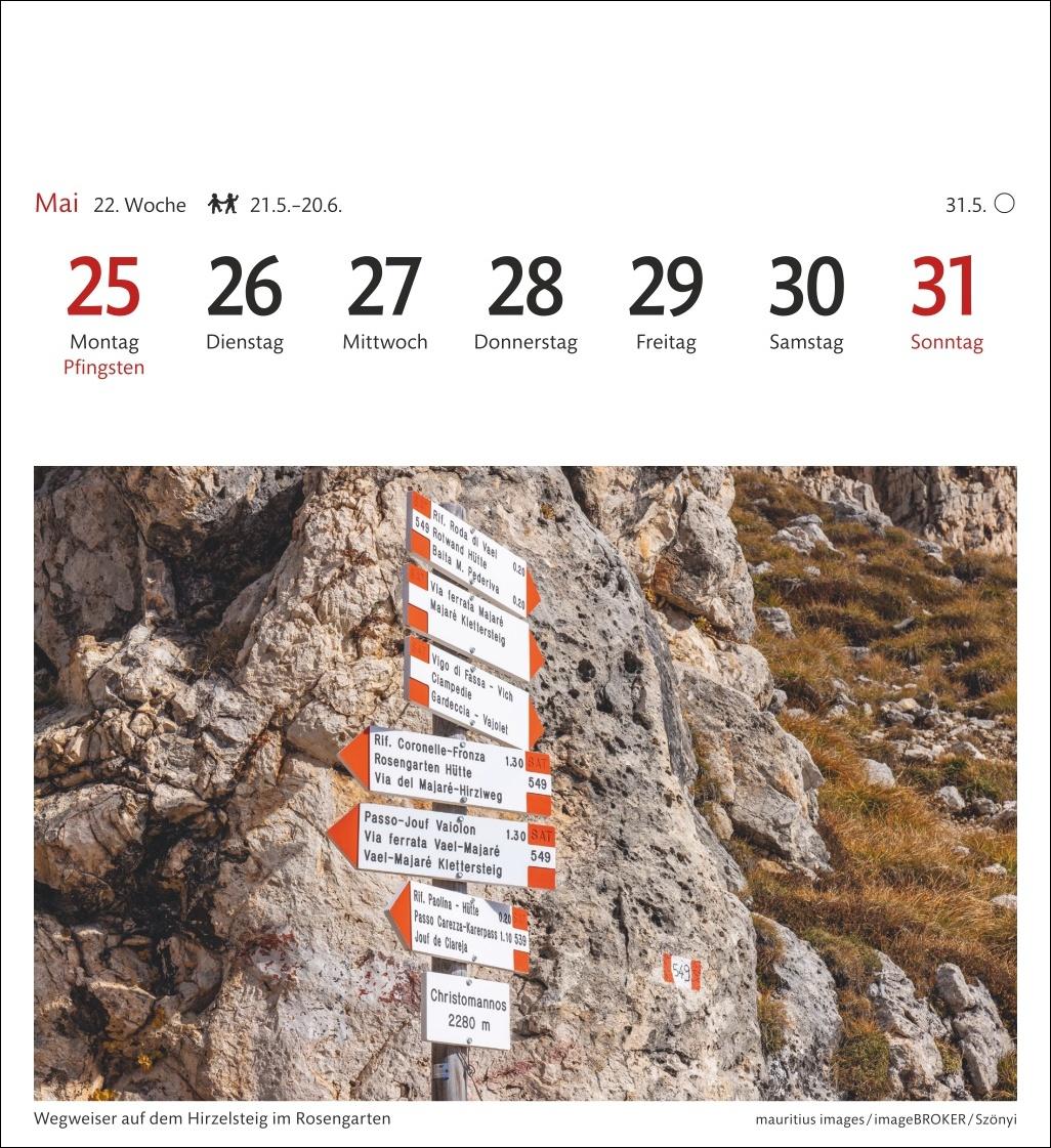 Beispielinhalt (Bild) Südtirol Sehnsuchtskalender 2026 - Wochenkalender mit 53 Postkarten