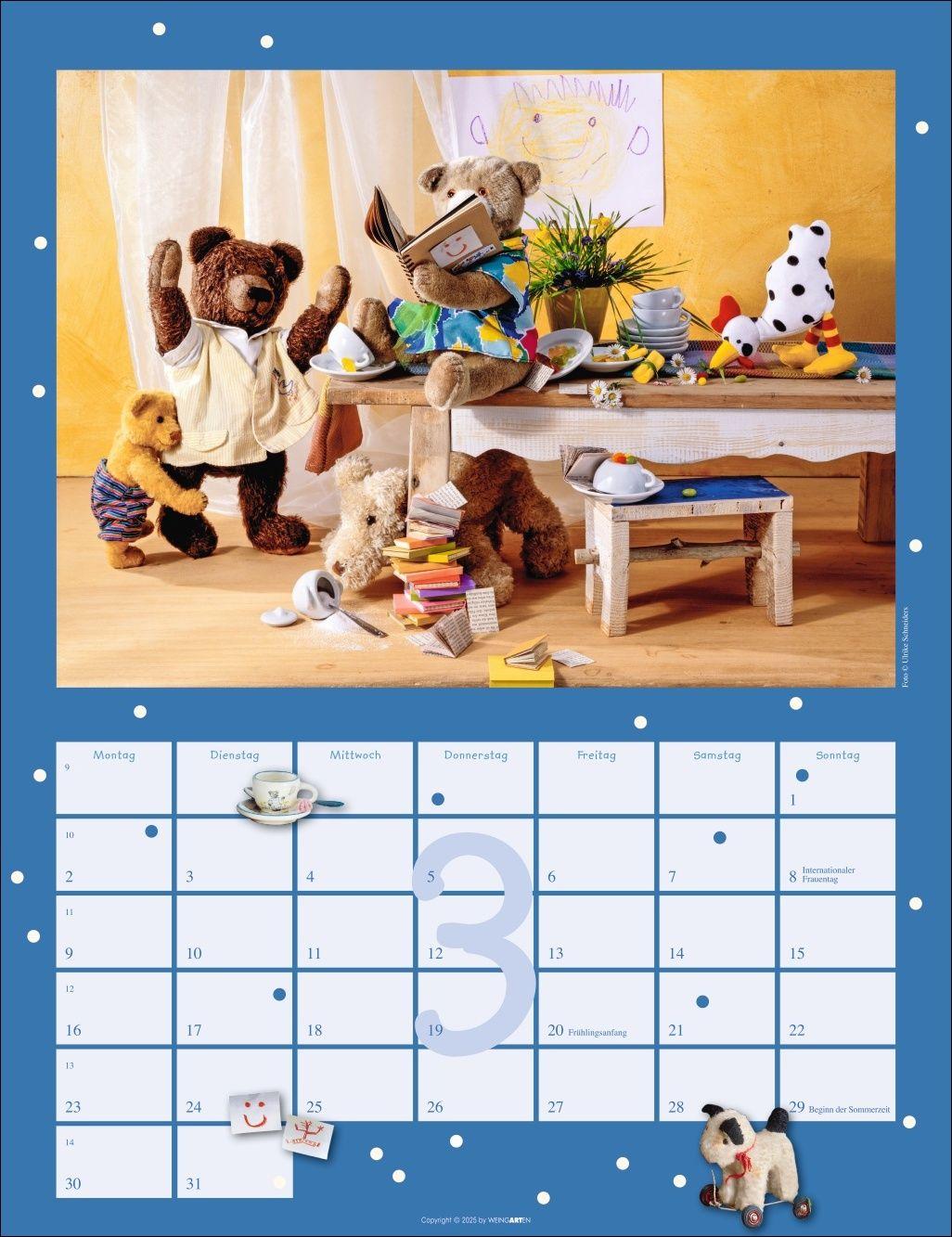 Beispielinhalt (Bild) Teddybären Kalender 2026