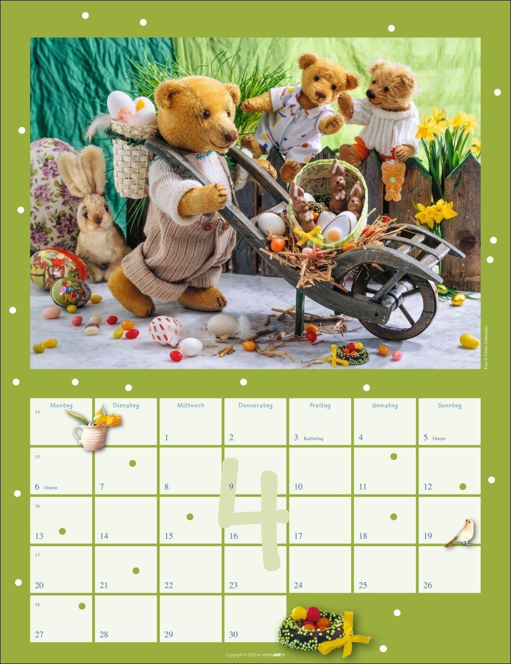 Beispielinhalt (Bild) Teddybären Kalender 2026