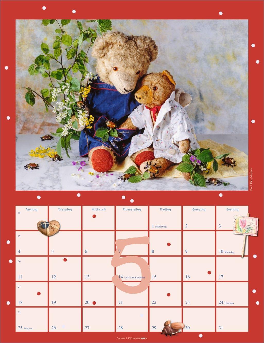 Beispielinhalt (Bild) Teddybären Kalender 2026