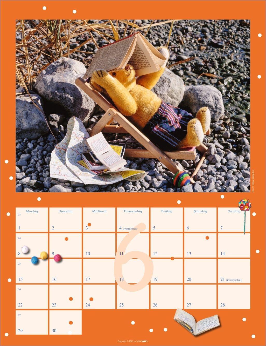 Beispielinhalt (Bild) Teddybären Kalender 2026