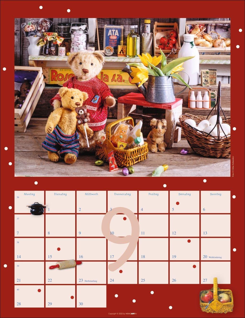 Beispielinhalt (Bild) Teddybären Kalender 2026