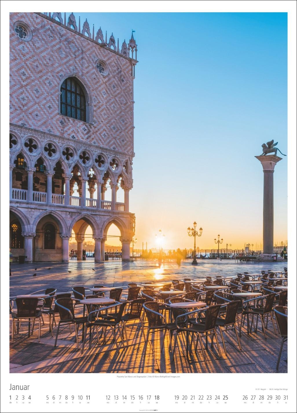 Beispielinhalt (Bild) Venezia Kalender 2026 - La Serenissima