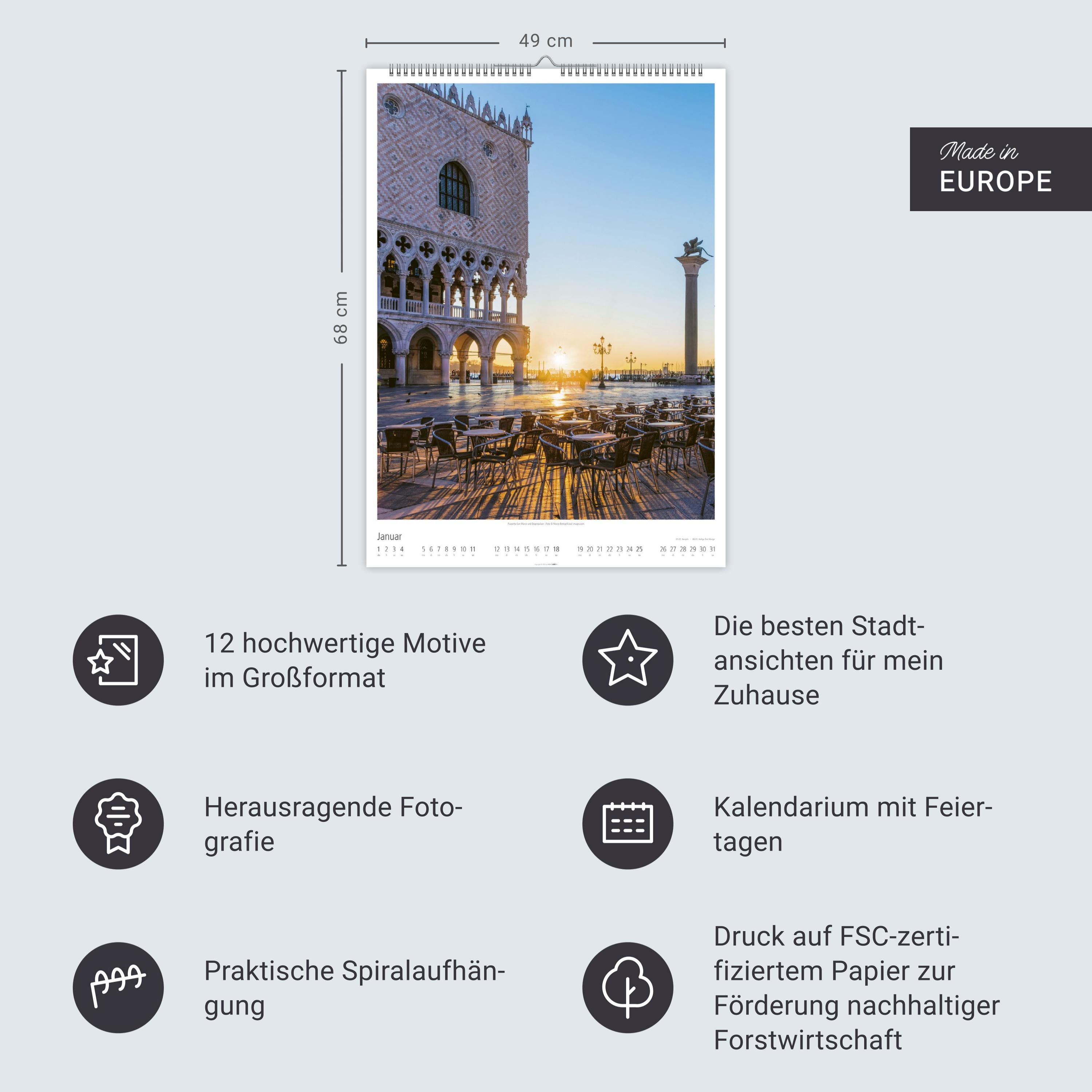Beispielinhalt (Bild) Venezia Kalender 2026 - La Serenissima