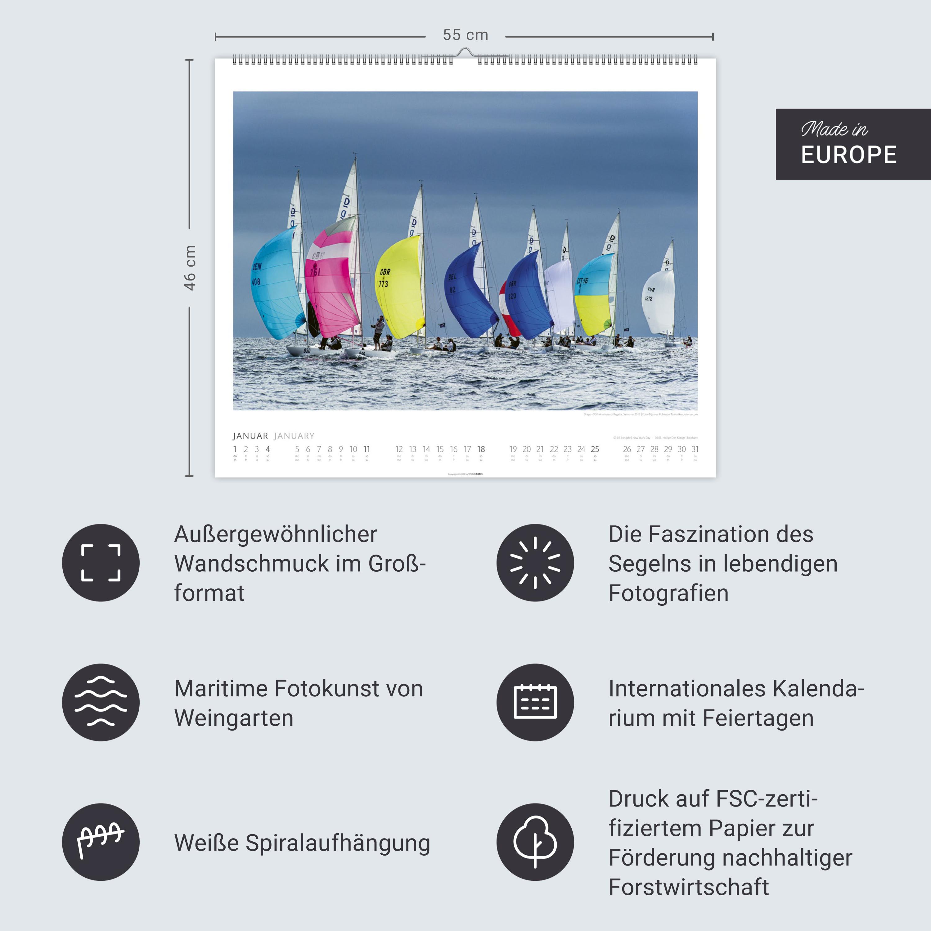 Beispielinhalt (Bild) Sailing Kalender 2026