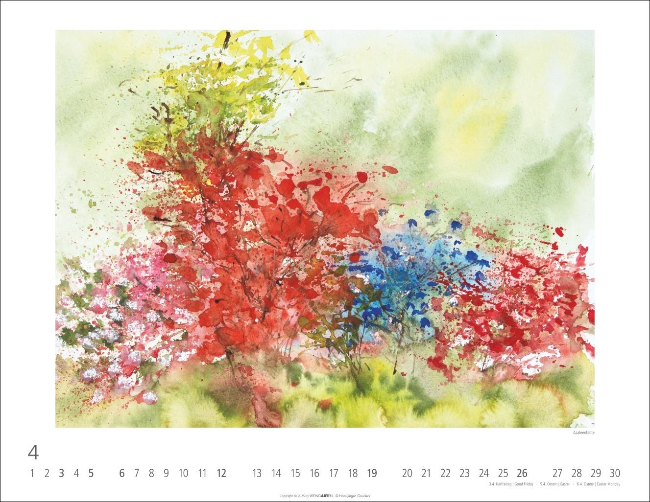 Beispielinhalt (Bild) Zwischen Himmel und Erde Kalender 2026 - Aquarelle von Hans-Jürgen Gaudeck
