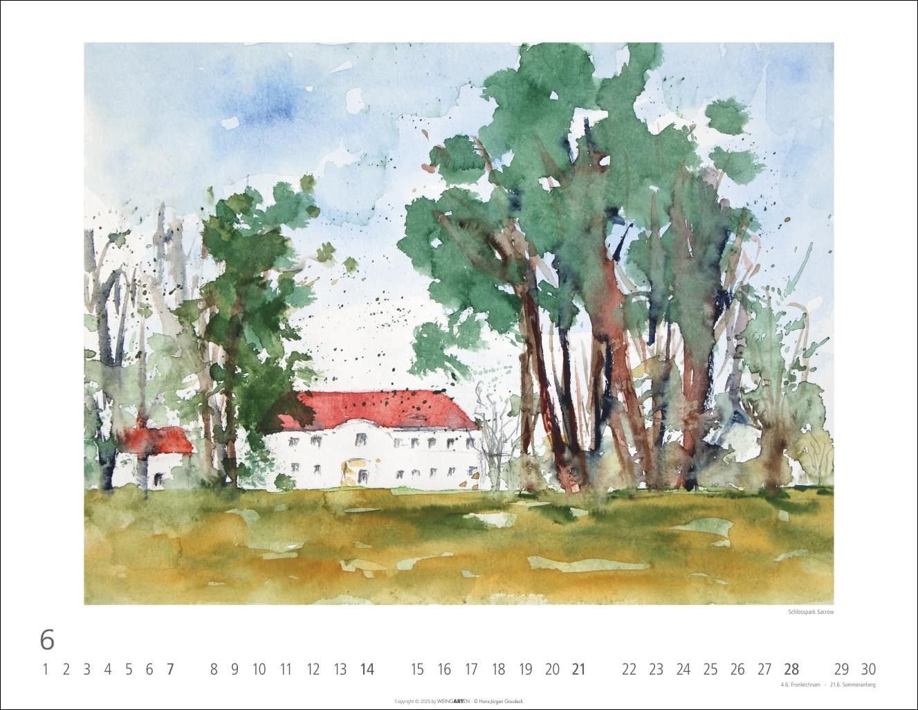 Beispielinhalt (Bild) Zwischen Himmel und Erde Kalender 2026 - Aquarelle von Hans-Jürgen Gaudeck