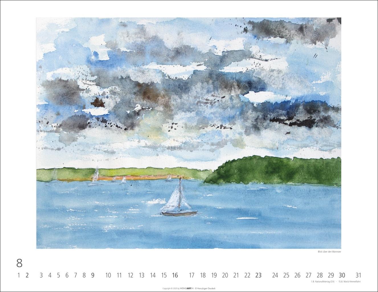 Beispielinhalt (Bild) Zwischen Himmel und Erde Kalender 2026 - Aquarelle von Hans-Jürgen Gaudeck