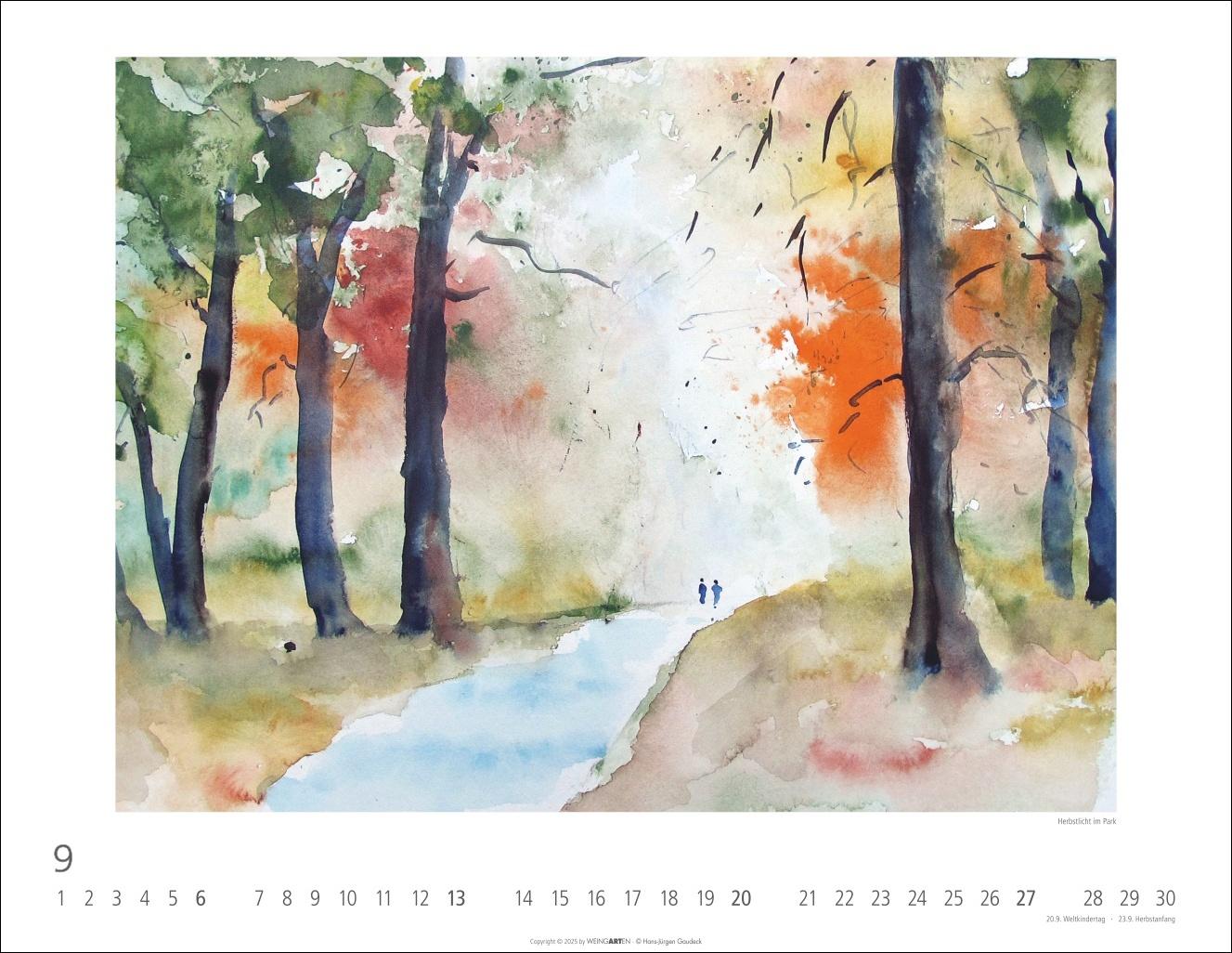 Beispielinhalt (Bild) Zwischen Himmel und Erde Kalender 2026 - Aquarelle von Hans-Jürgen Gaudeck