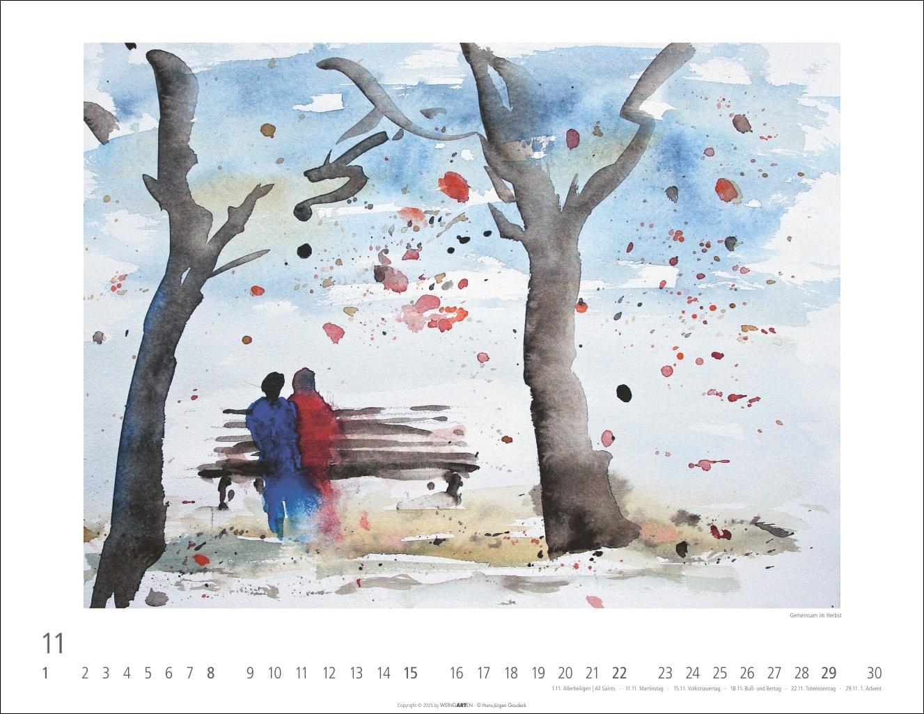 Beispielinhalt (Bild) Zwischen Himmel und Erde Kalender 2026 - Aquarelle von Hans-Jürgen Gaudeck