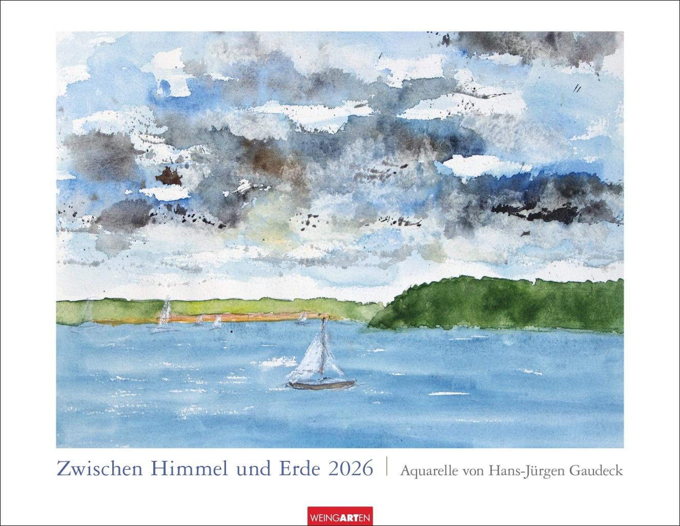 Vorderes Coverbild Zwischen Himmel und Erde Kalender 2026 - Aquarelle von Hans-Jürgen Gaudeck
