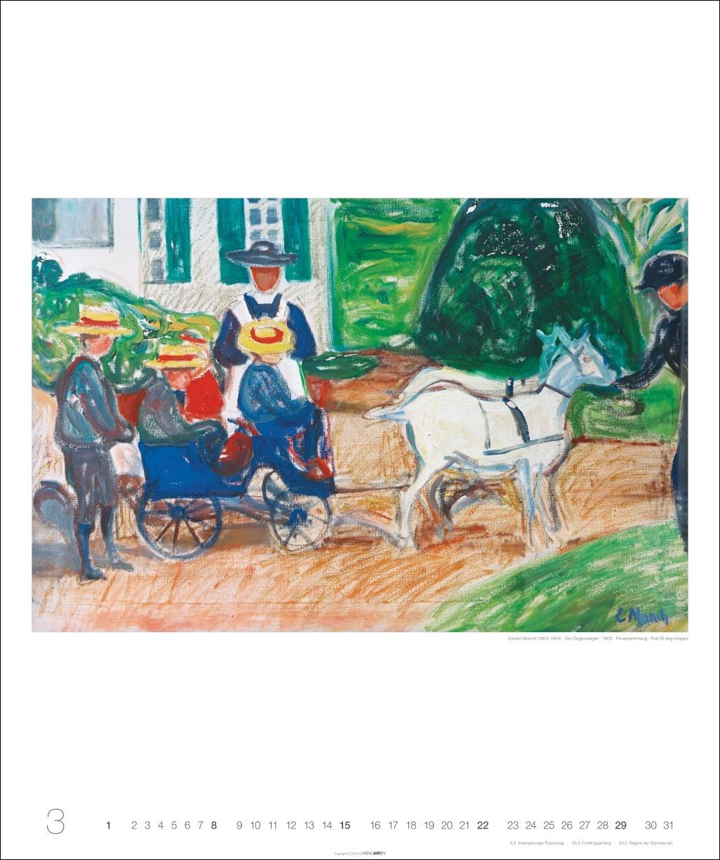 Beispielinhalt (Bild) Edvard Munch Edition Kalender 2026