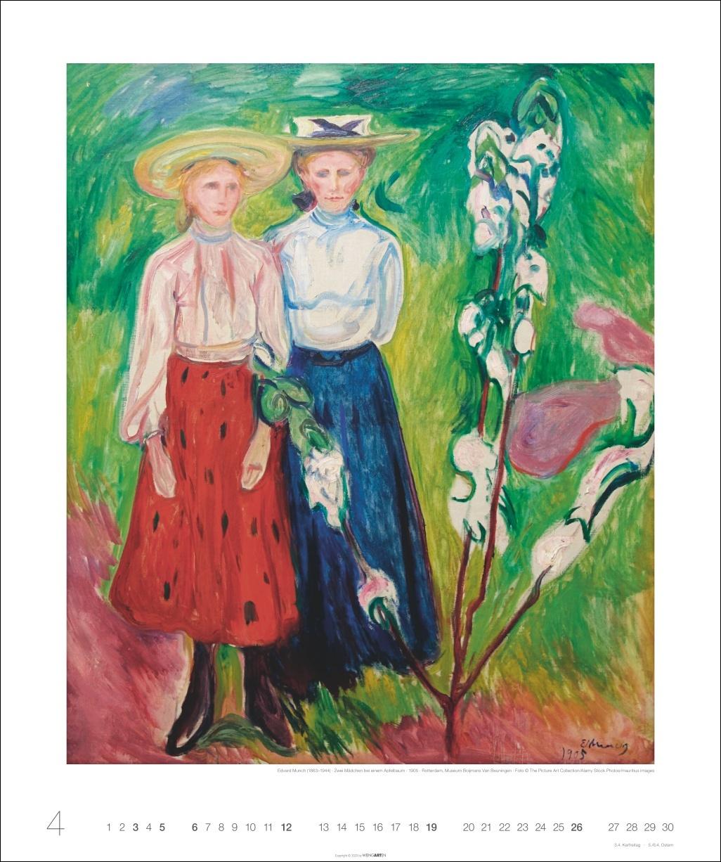 Beispielinhalt (Bild) Edvard Munch Edition Kalender 2026