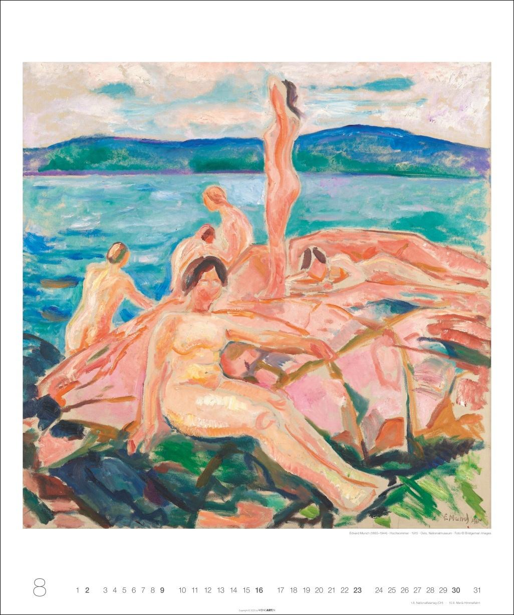 Beispielinhalt (Bild) Edvard Munch Edition Kalender 2026