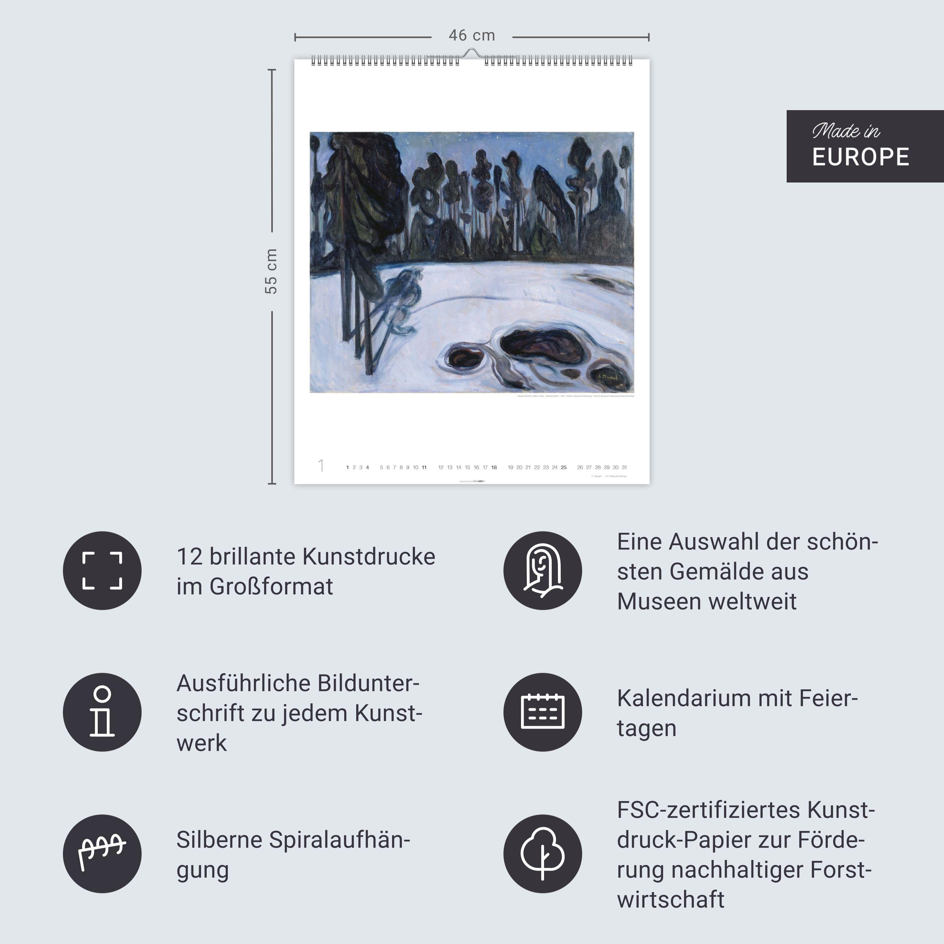 Beispielinhalt (Bild) Edvard Munch Edition Kalender 2026