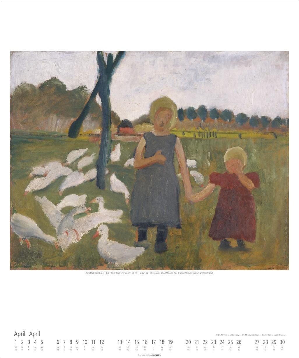 Beispielinhalt (Bild) Paula Modersohn-Becker Kalender 2026
