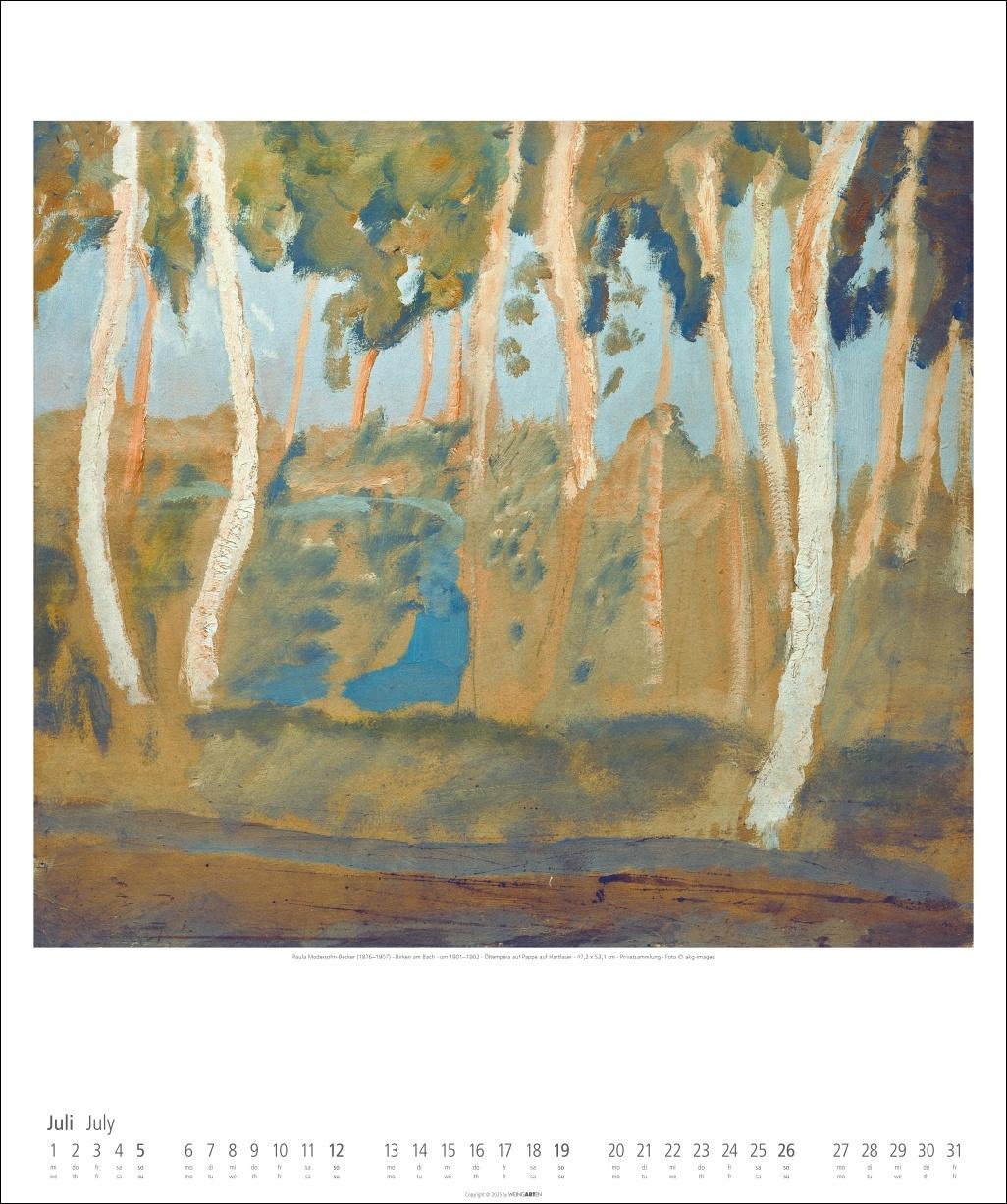 Beispielinhalt (Bild) Paula Modersohn-Becker Kalender 2026