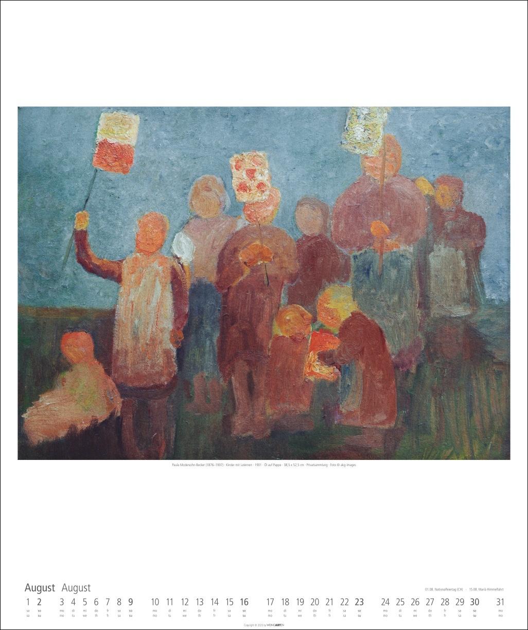Beispielinhalt (Bild) Paula Modersohn-Becker Kalender 2026