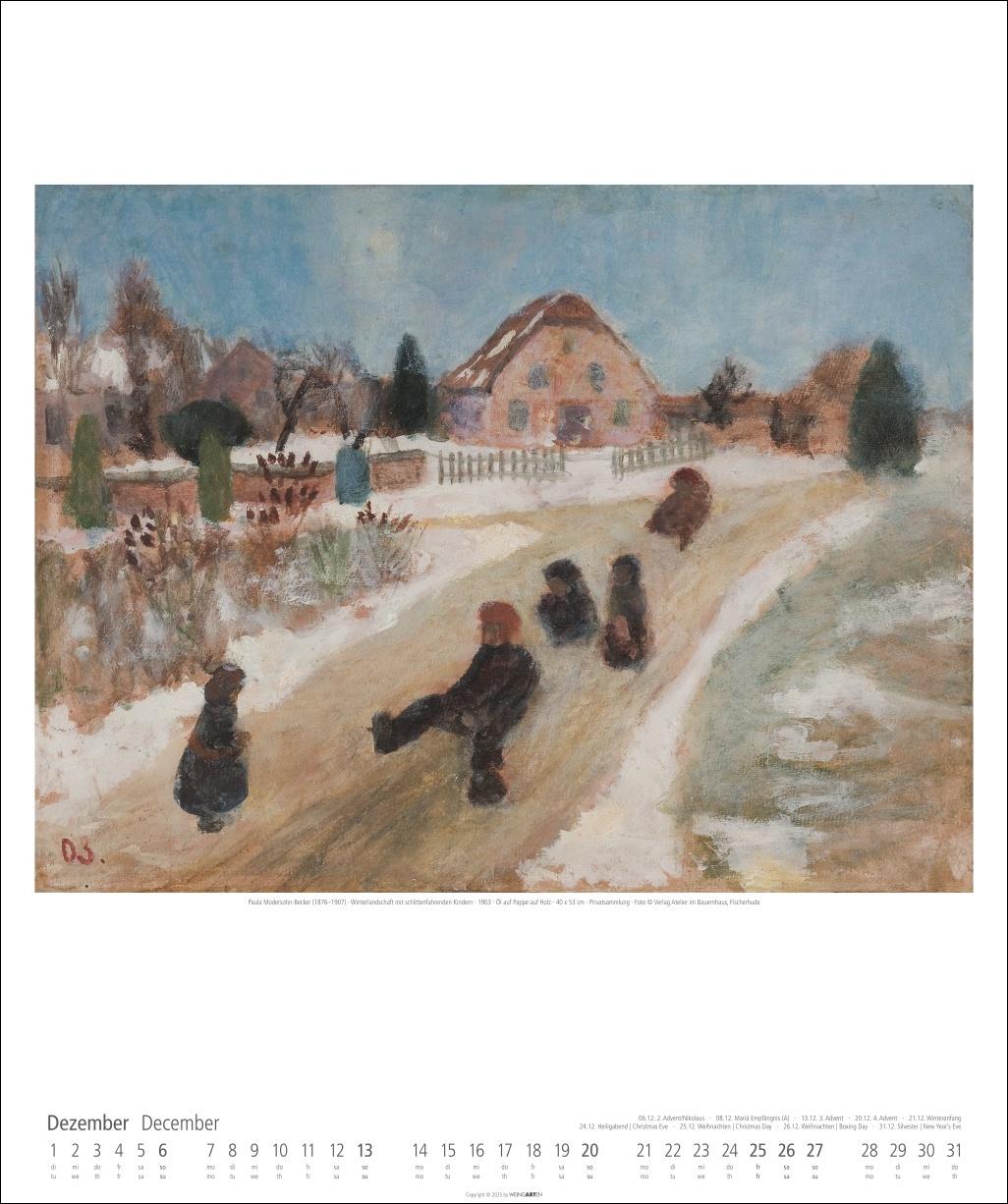 Beispielinhalt (Bild) Paula Modersohn-Becker Kalender 2026