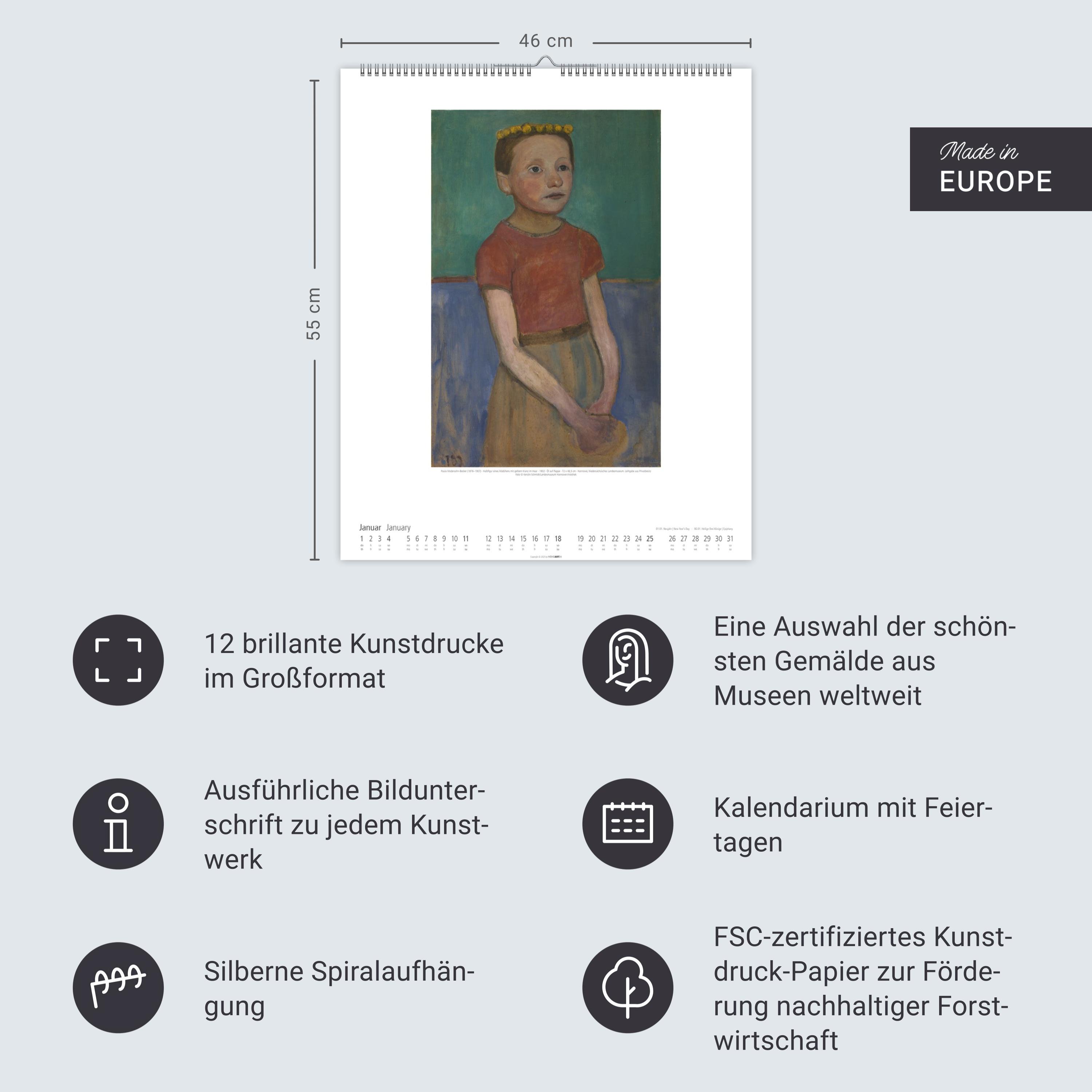 Beispielinhalt (Bild) Paula Modersohn-Becker Kalender 2026