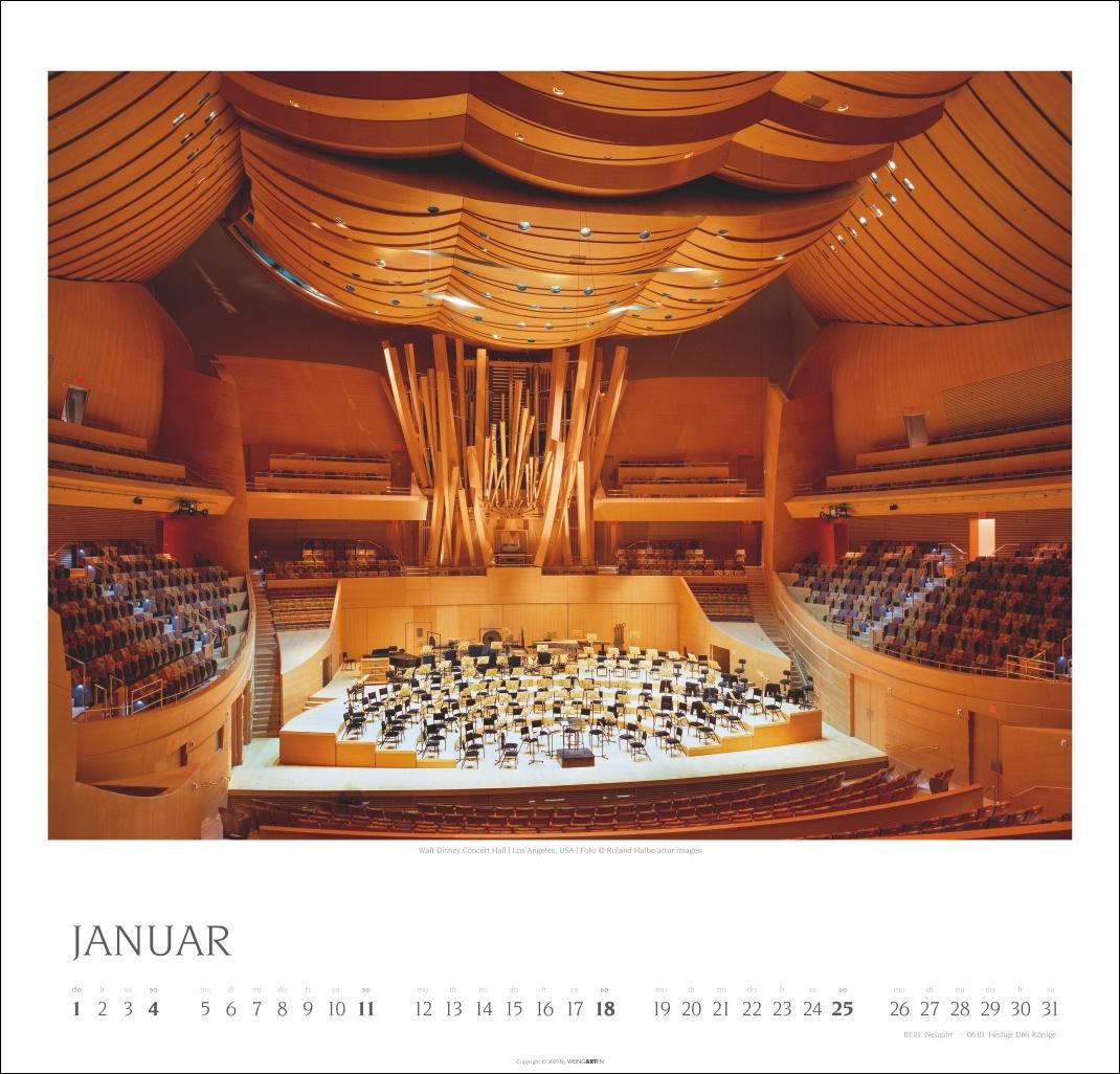 Beispielinhalt (Bild) Die schönsten Konzertsäle Kalender 2026