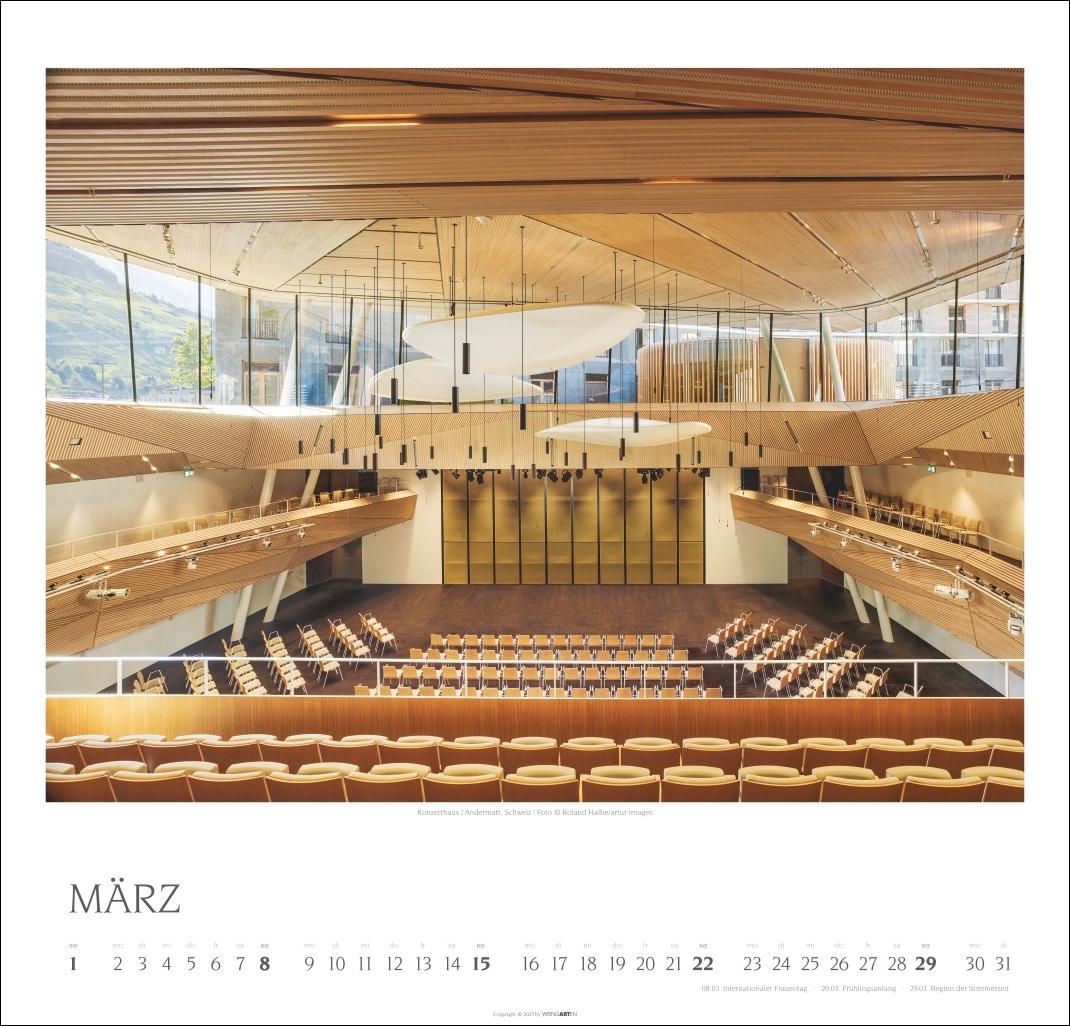 Beispielinhalt (Bild) Die schönsten Konzertsäle Kalender 2026