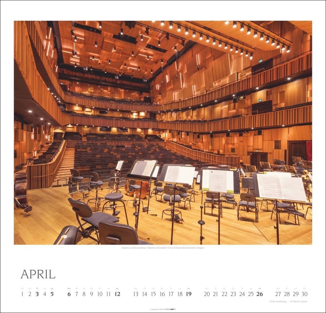 Beispielinhalt (Bild) Die schönsten Konzertsäle Kalender 2026