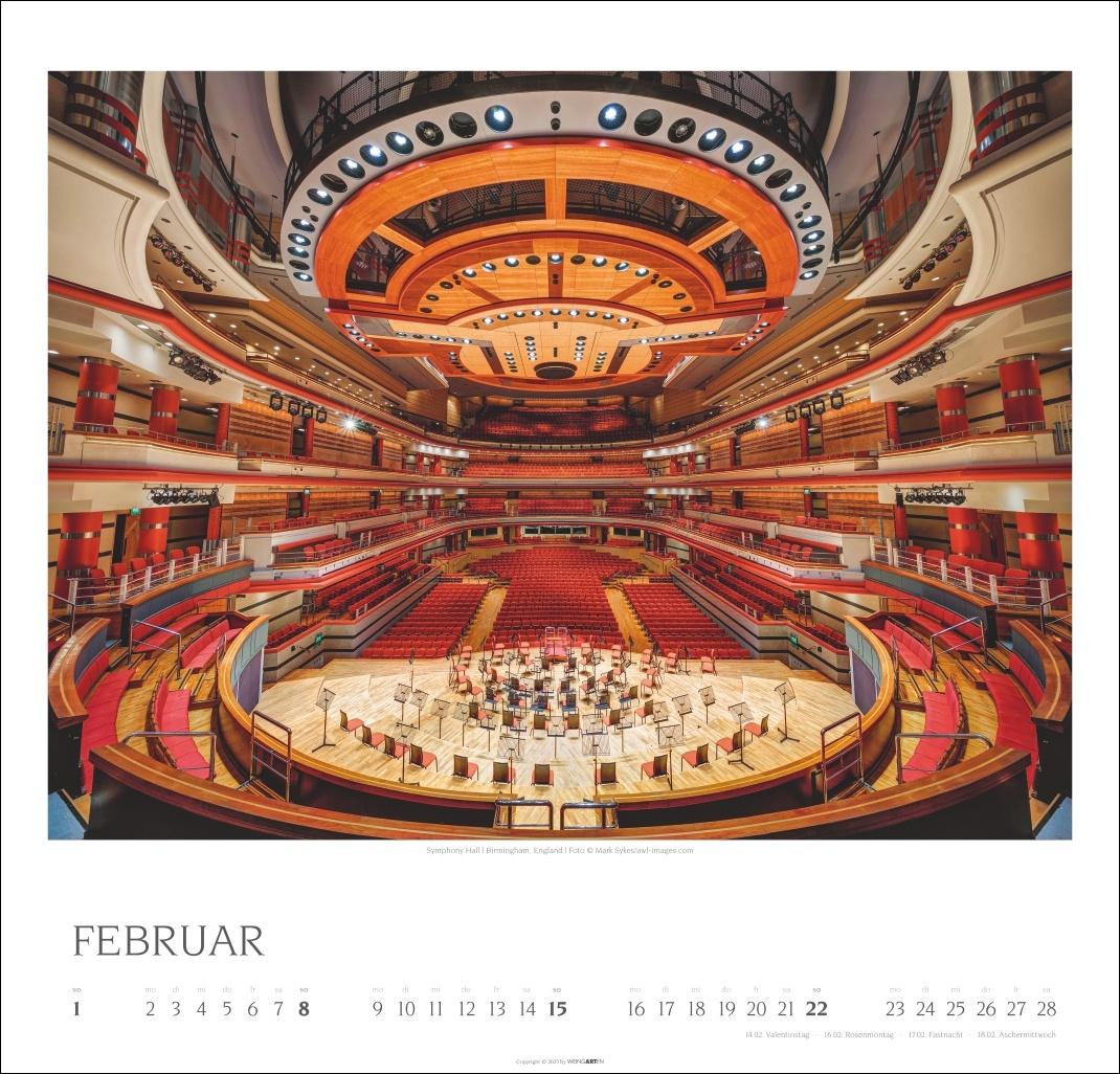Beispielinhalt (Bild) Die schönsten Konzertsäle Kalender 2026