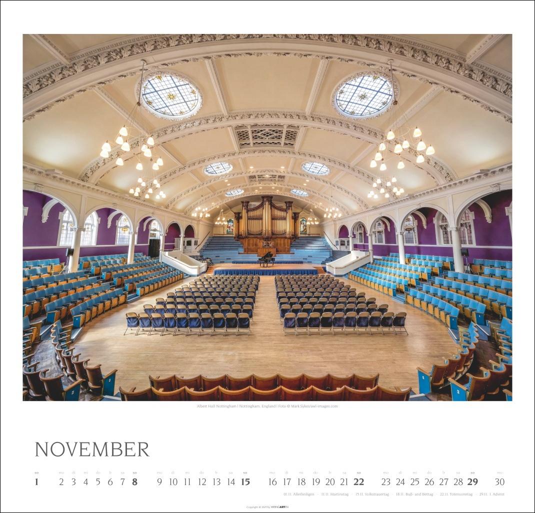 Beispielinhalt (Bild) Die schönsten Konzertsäle Kalender 2026