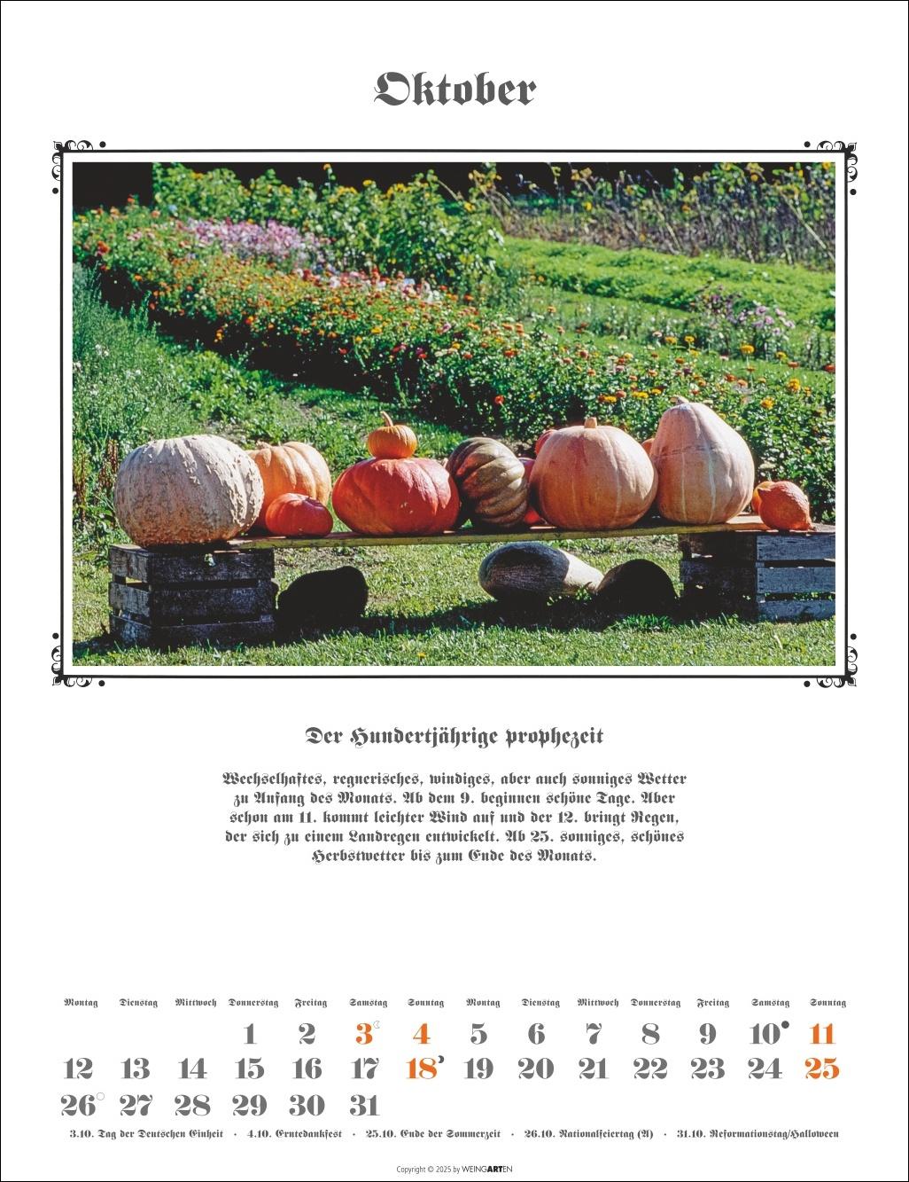 Beispielinhalt (Bild) Der Hundertjährige Kalender 2026